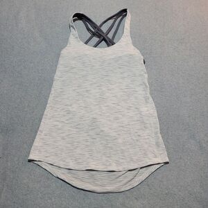 Lululemon Women Activewear Top Size 4‎ Gray Slay The Studio 2 In 1 Tank Gym Yoga